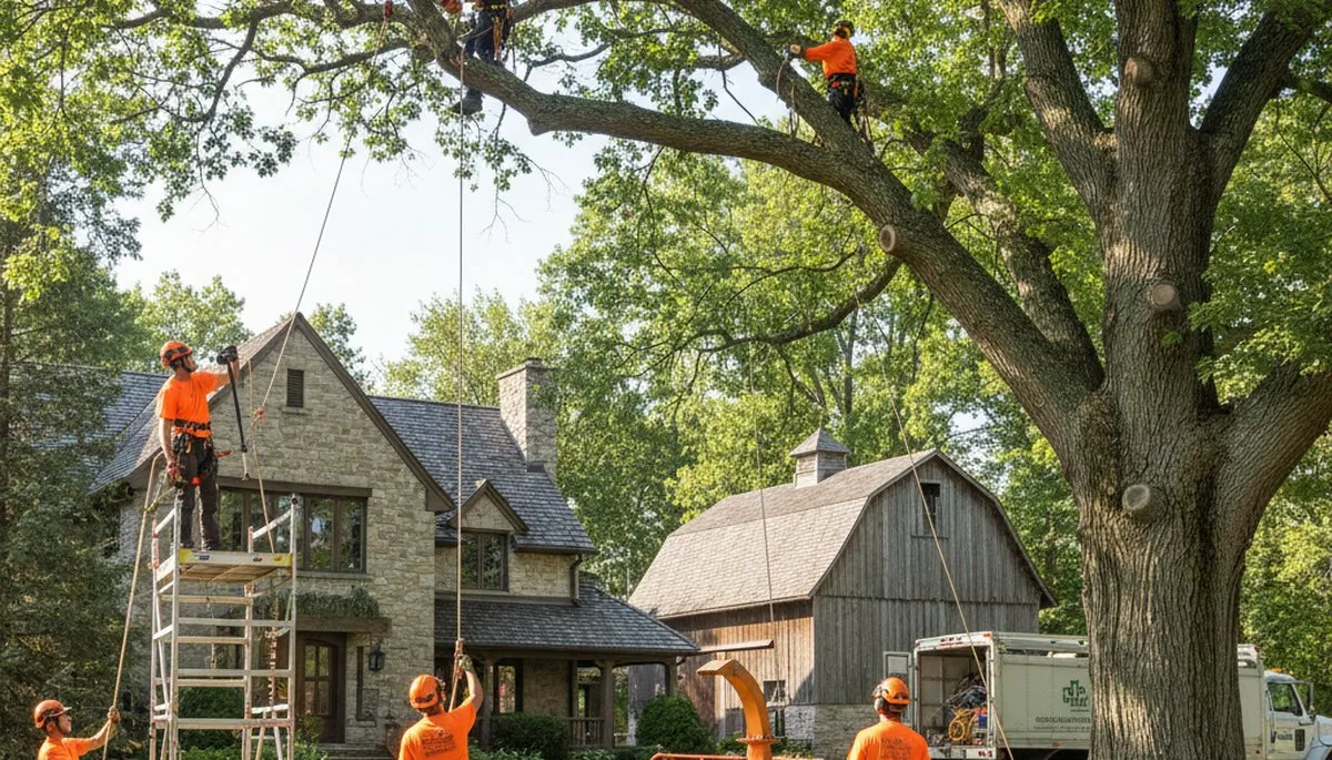 Tree service team in Milwaukee, WI handling professional tree removal and trimming