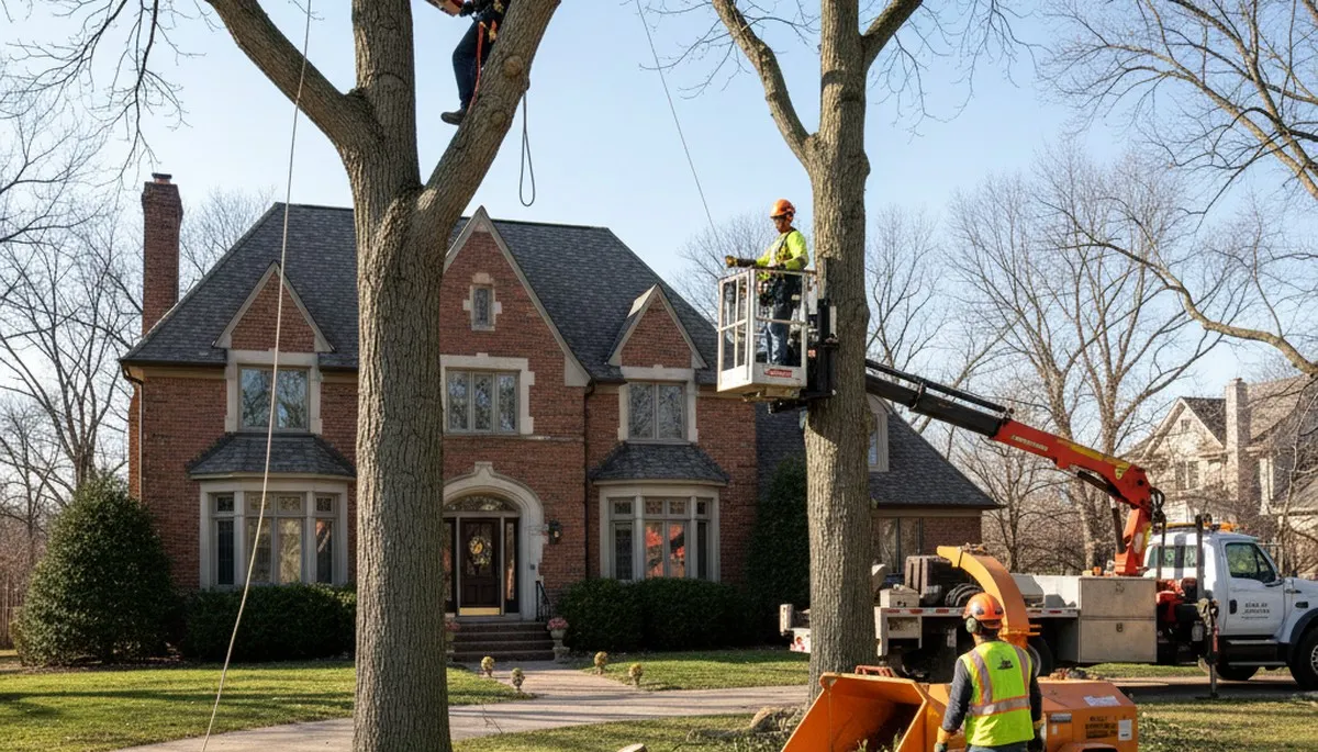 Tree service crew in Milwaukee, WI providing professional tree removal and trimming services